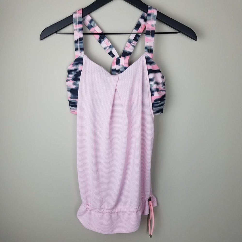 LULULEMON Rest Less Bra Tank | Pink/Black | 4
